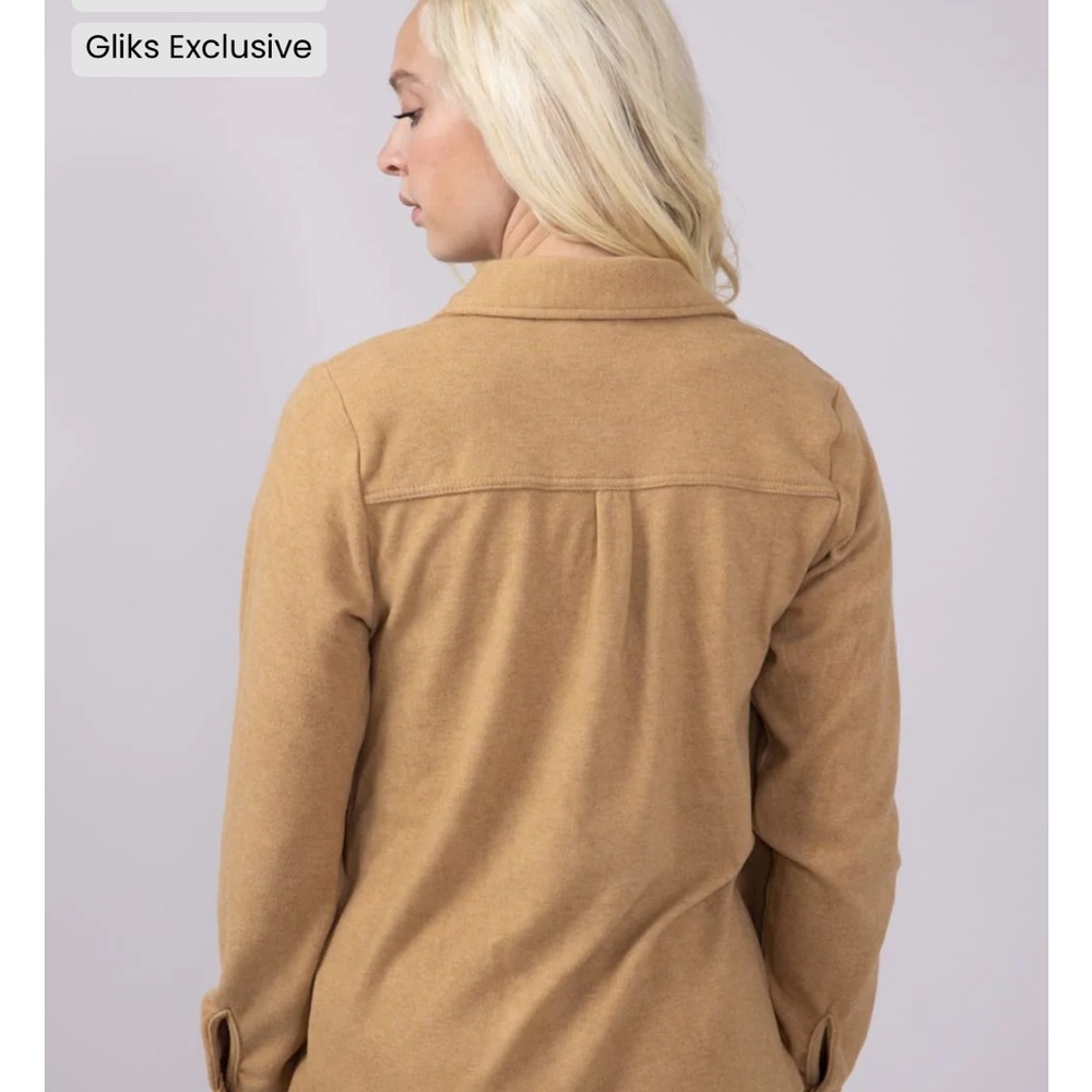 Thread and Supply Shirt Jacket. Women’s Sz-M Coffee Color | Neutral | Shacket - Picture 4 of 13